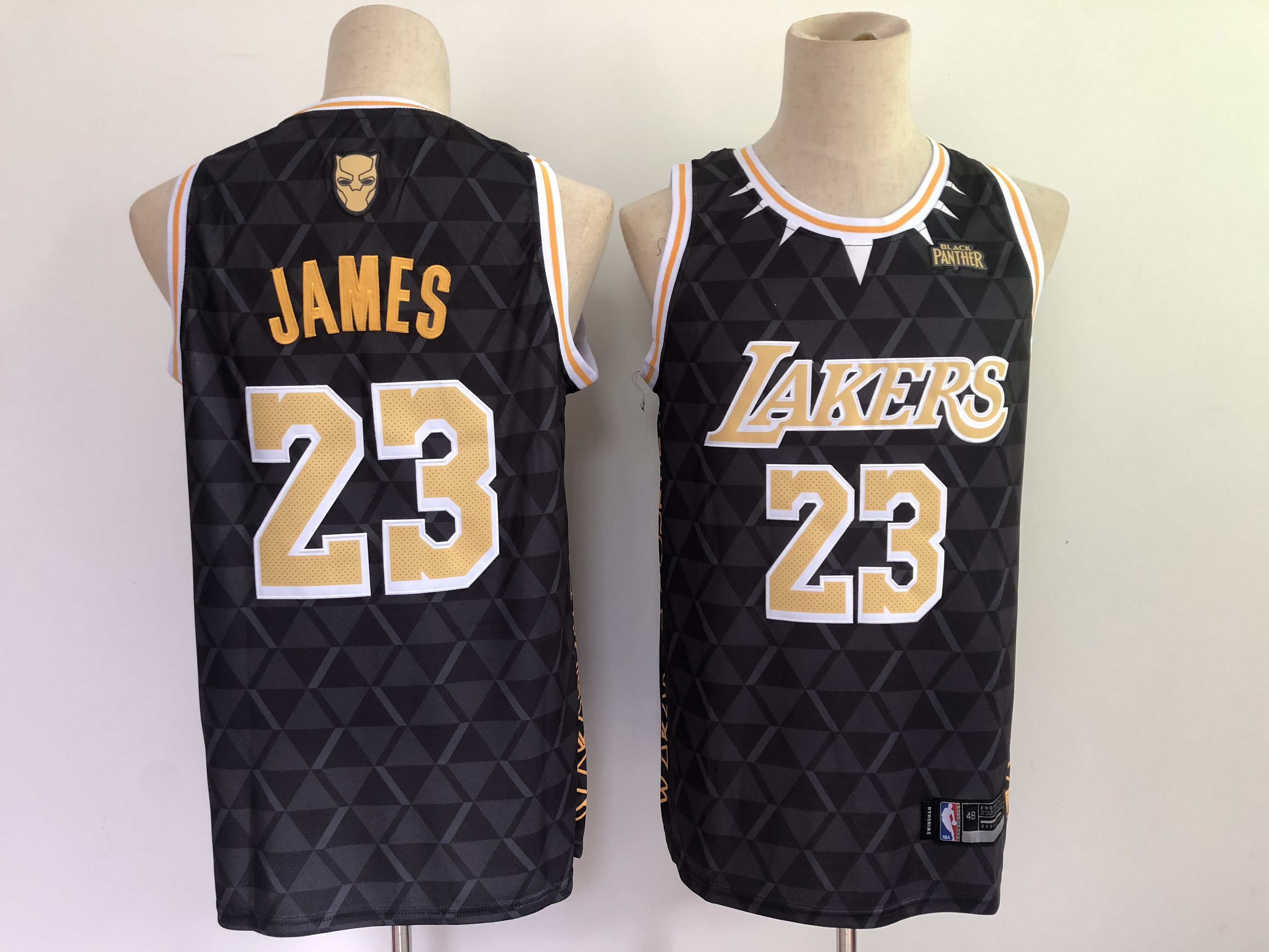 2021 Men LOS ANGELES LAKERS #23 lebron james X BLACK PANTHER LIMITER JERSEY->los angeles lakers->NBA Jersey